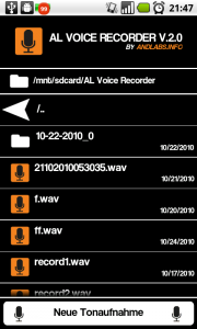 filebrowser_new New design of the file browser of the AL Voice Recorder
