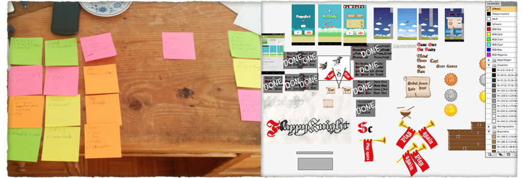 Left: My Kanban-board; Right: The designer's Kanban-board